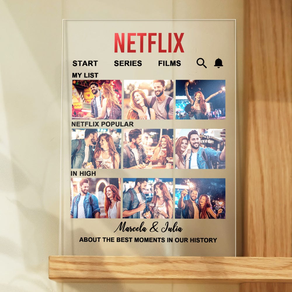 Custom Photo NETFLIX Movie Plaque Personalised Home Decor Anniversary Gift