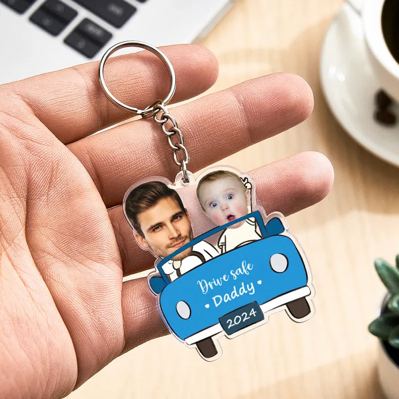 Personalised Drive Safe Keychain Custom Car Style Keychain Gifts for Dad