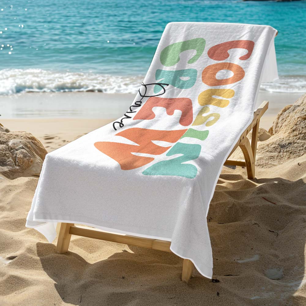 Customisable Beach Towel with Name - Gift for Vacations