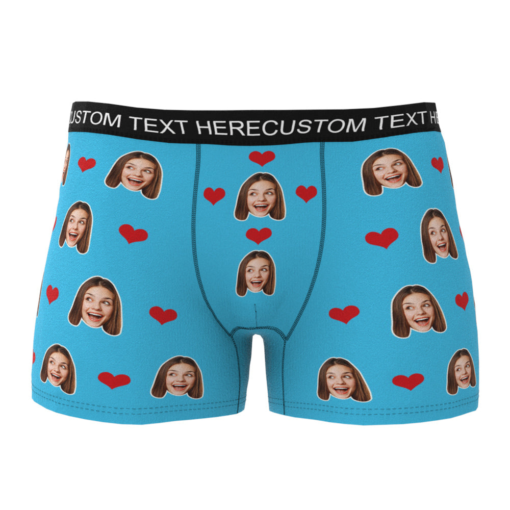Custom Heart Face Boxer Briefs Men's Underwear with 3D Online Preview