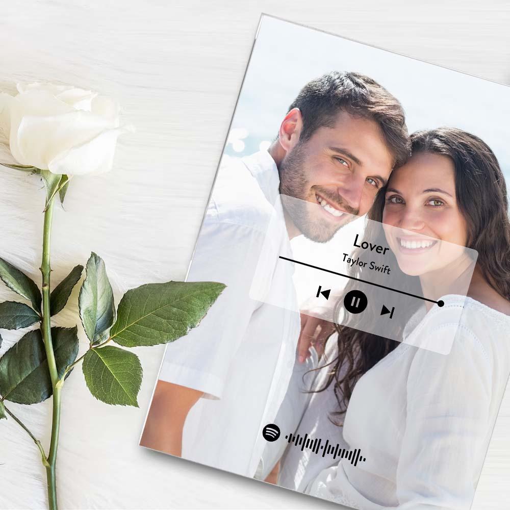 Customised Spotify Code Plaque Custom Photo Music Plaque Gift For Lover