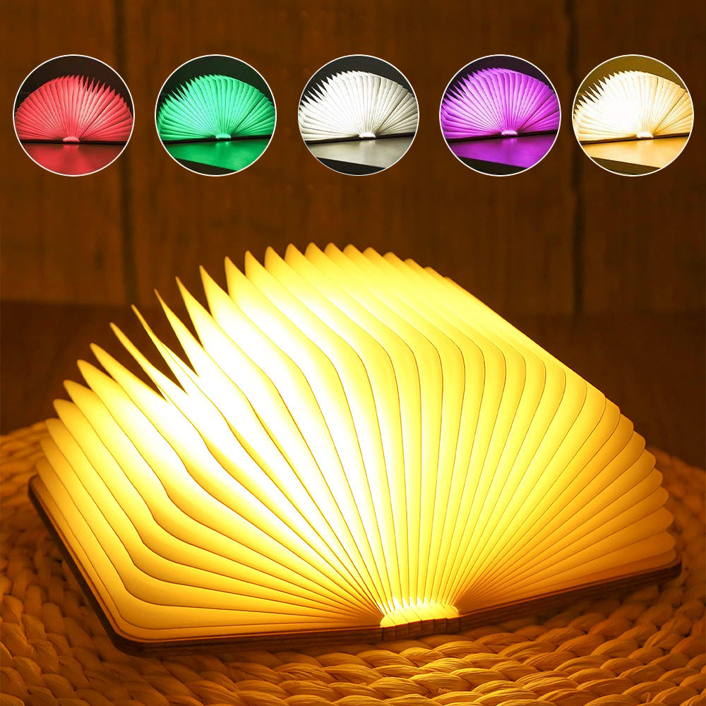 Customised Wooden Folding Magnetic Book Lamp with Photo and Text
