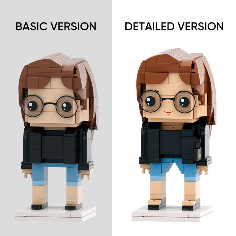 Birthday Gifts Full Body Customizable 1 Person Custom Brick Figures Small Particle Block Toy Brick Me Figures Funny Girl