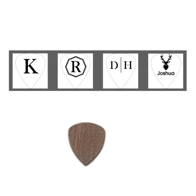 Custom Wooden Guitar Picks Box Personalized Guitar Pick Box Storage Wood Guitar Plectrum Organizer Music Gift for Guitarist Musician