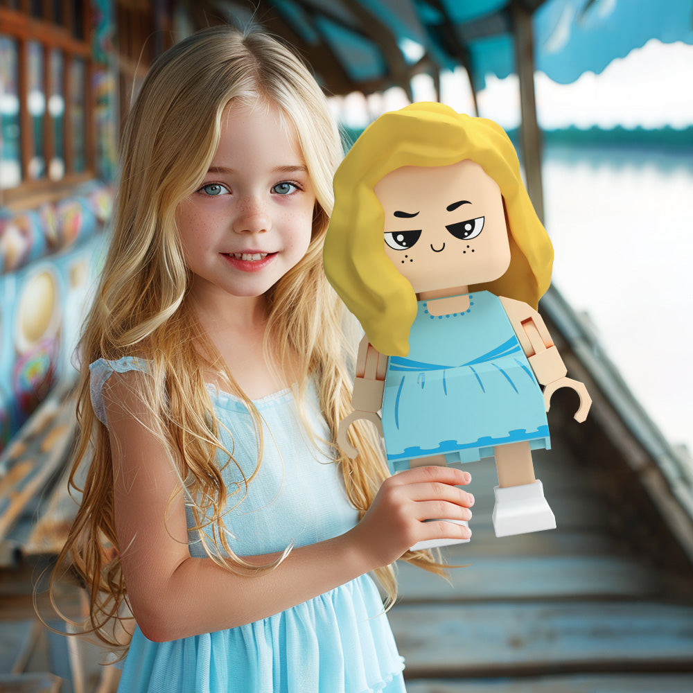 Fully Customisable Cute Giant Minifigs Personalised Full-Body Brick Figure Gift for Girl