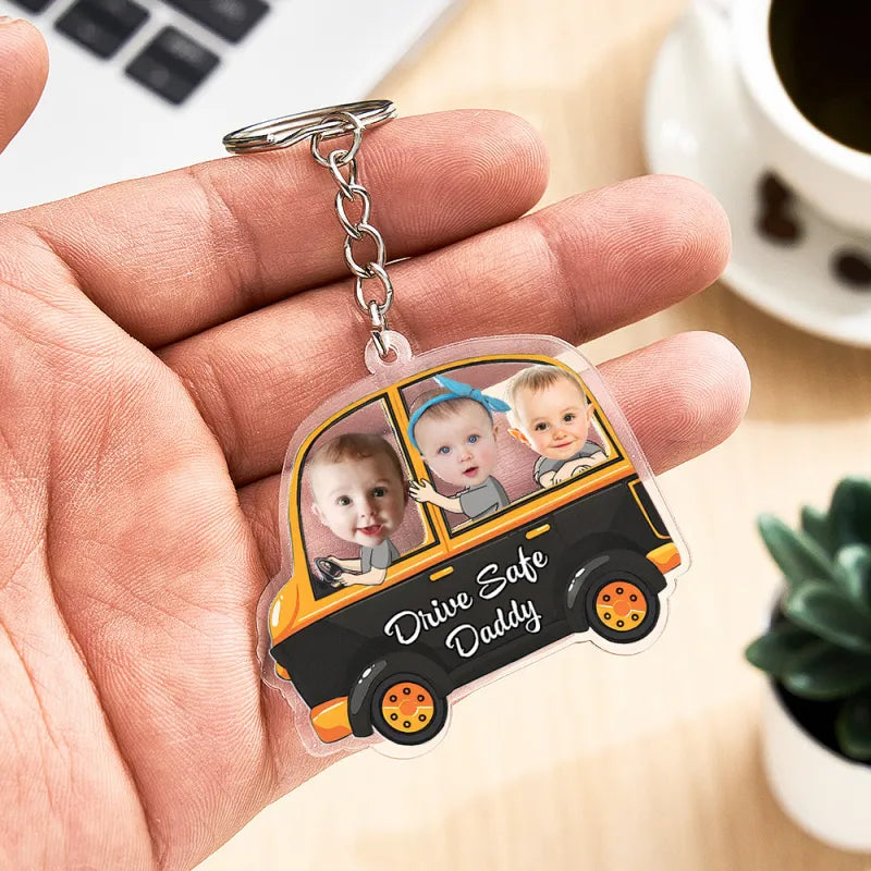 Personalised Drive Safe Keychain Custom Car Style Keychain Gifts for Dad