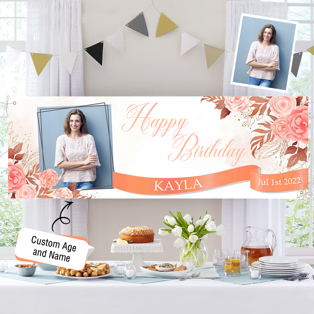 Custom Happy Birthday Banner Personalised Birthday Party Backdrop
