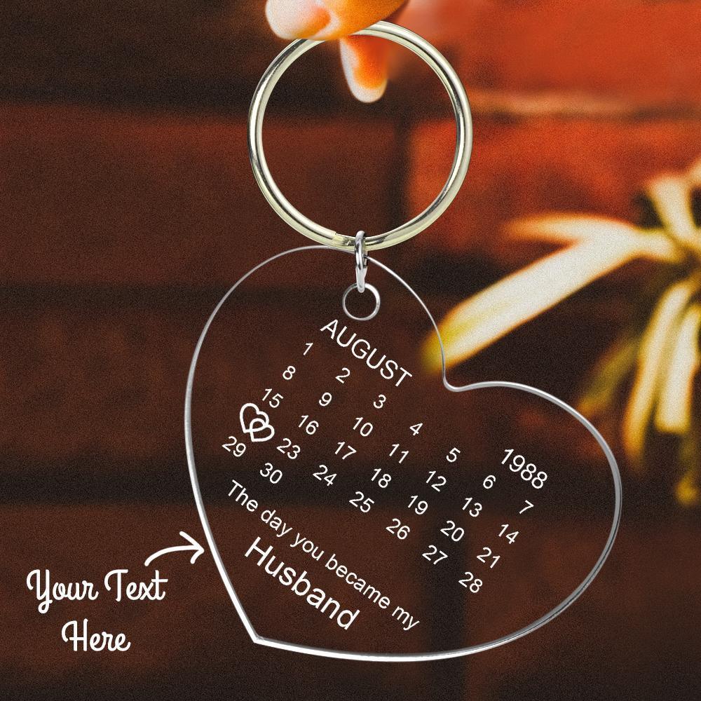 Personalised Calendar Keychain The Day You Became My Special One Keyring