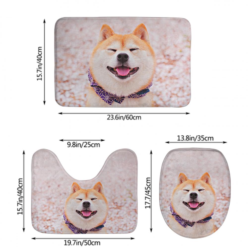Custom Photo Bathroom Rug Set 3 Piece Personalised Non Slip Bath Mat
