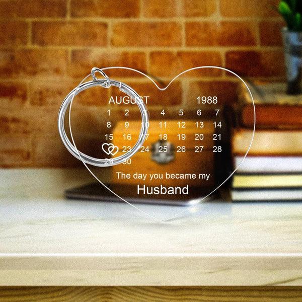 Personalised Calendar Keychain The Day You Became My Special One Keyring