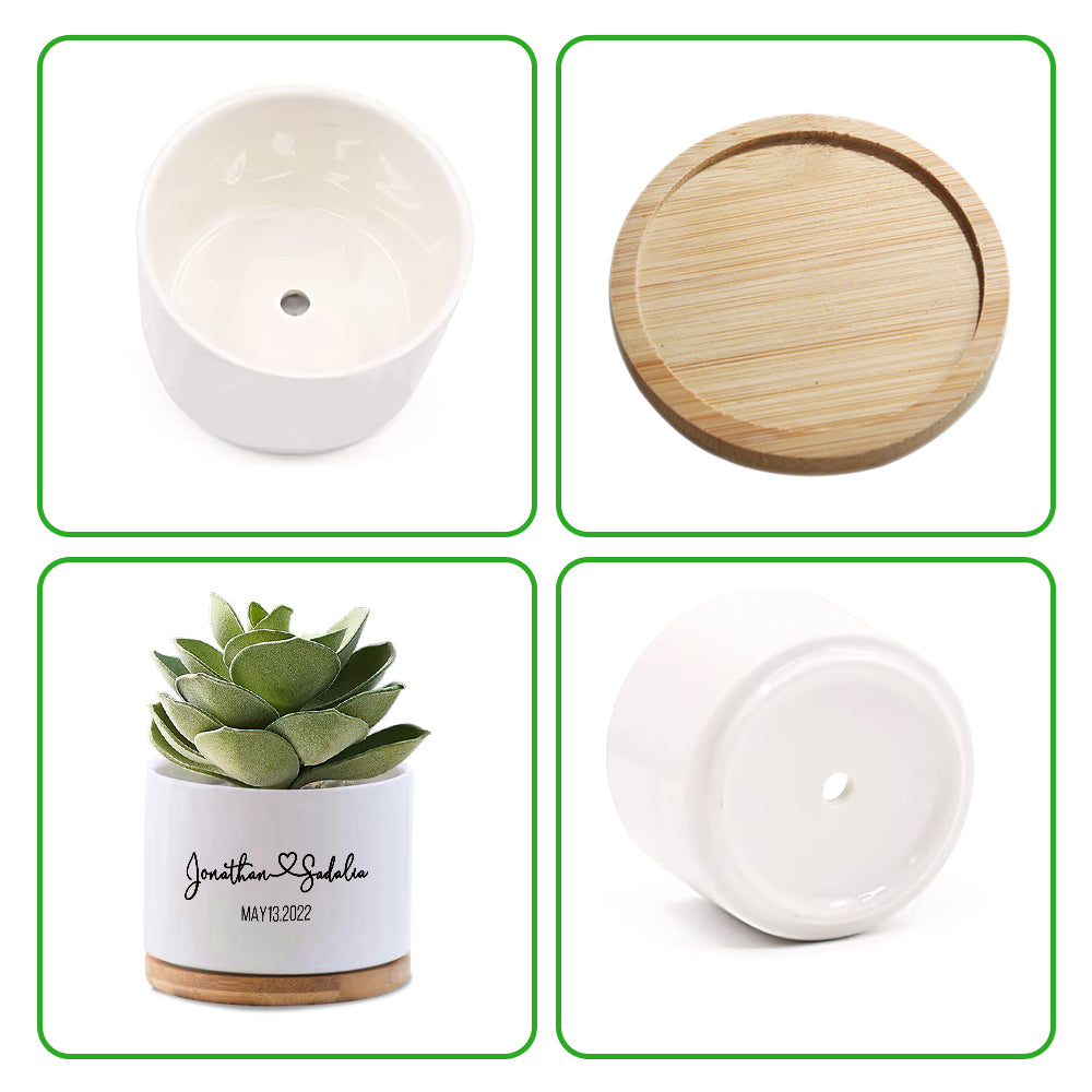Custom Name Flower Planter Pot Personalised Ceramic Succulent Pot for Plant