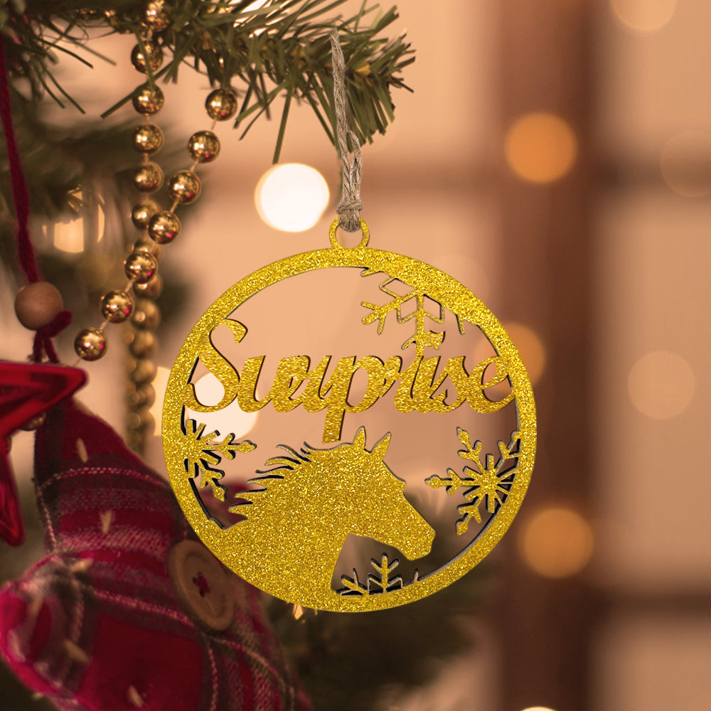 Customised Christmas Tree Ornament Hanging Decoration with Horse