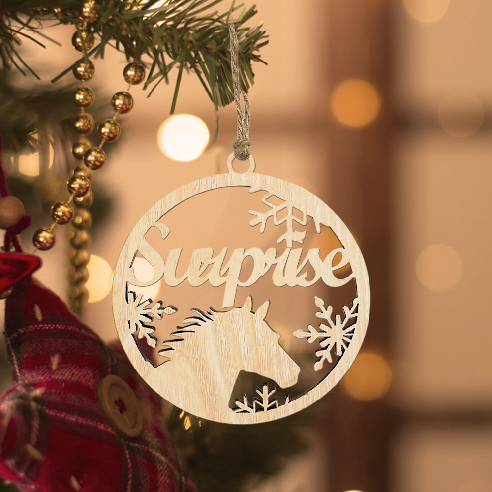 Customised Christmas Tree Ornament Hanging Decoration with Horse