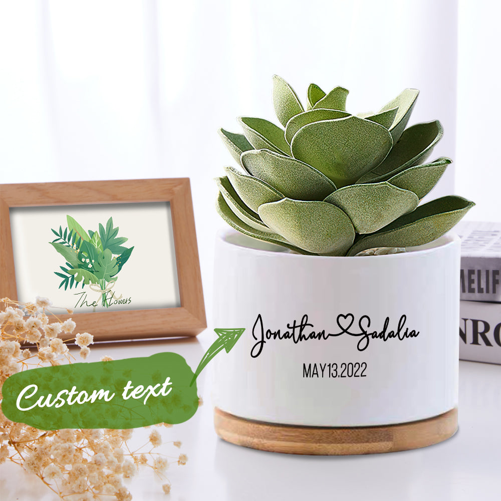 Custom Name Flower Planter Pot Personalised Ceramic Succulent Pot for Plant