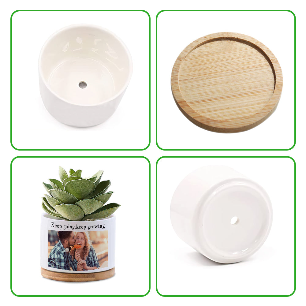 Custom Photo Flower Planter Pot Personalised Ceramic Succulent Plant Pot