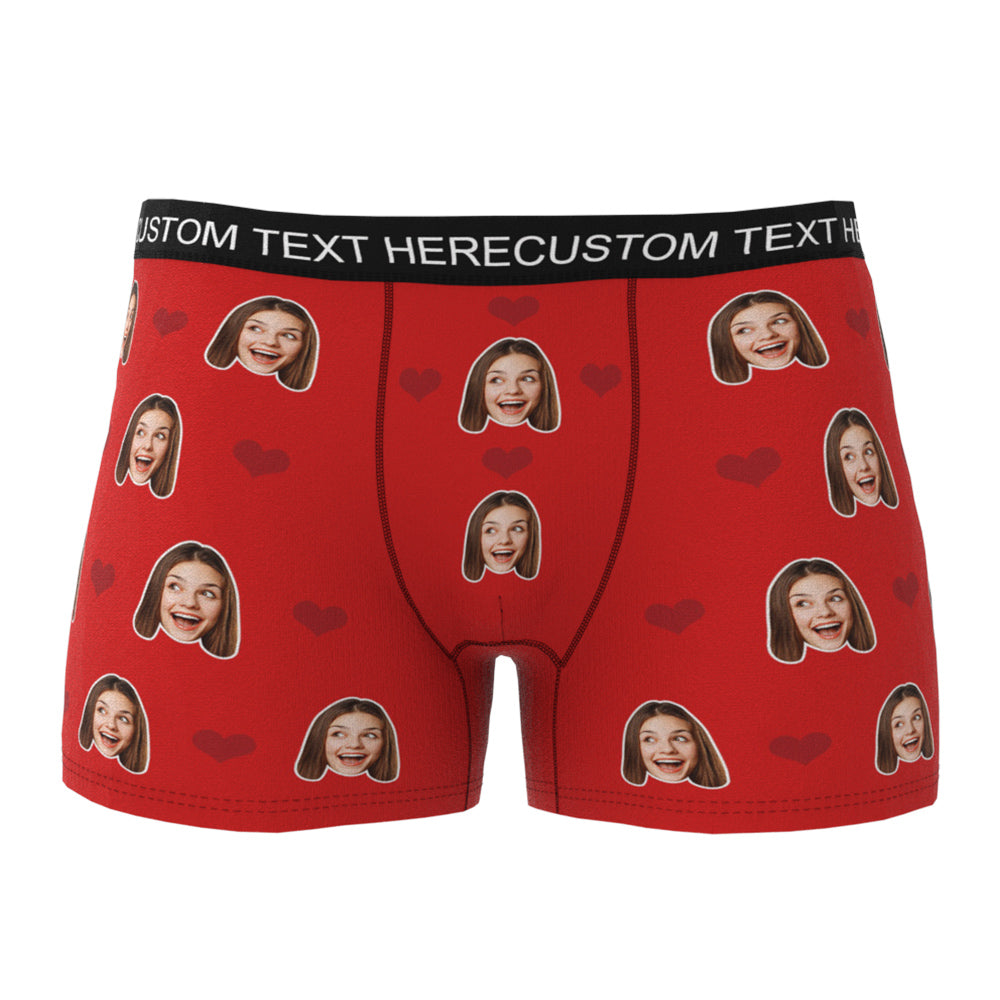 Custom Heart Face Boxer Briefs Men's Underwear with 3D Online Preview