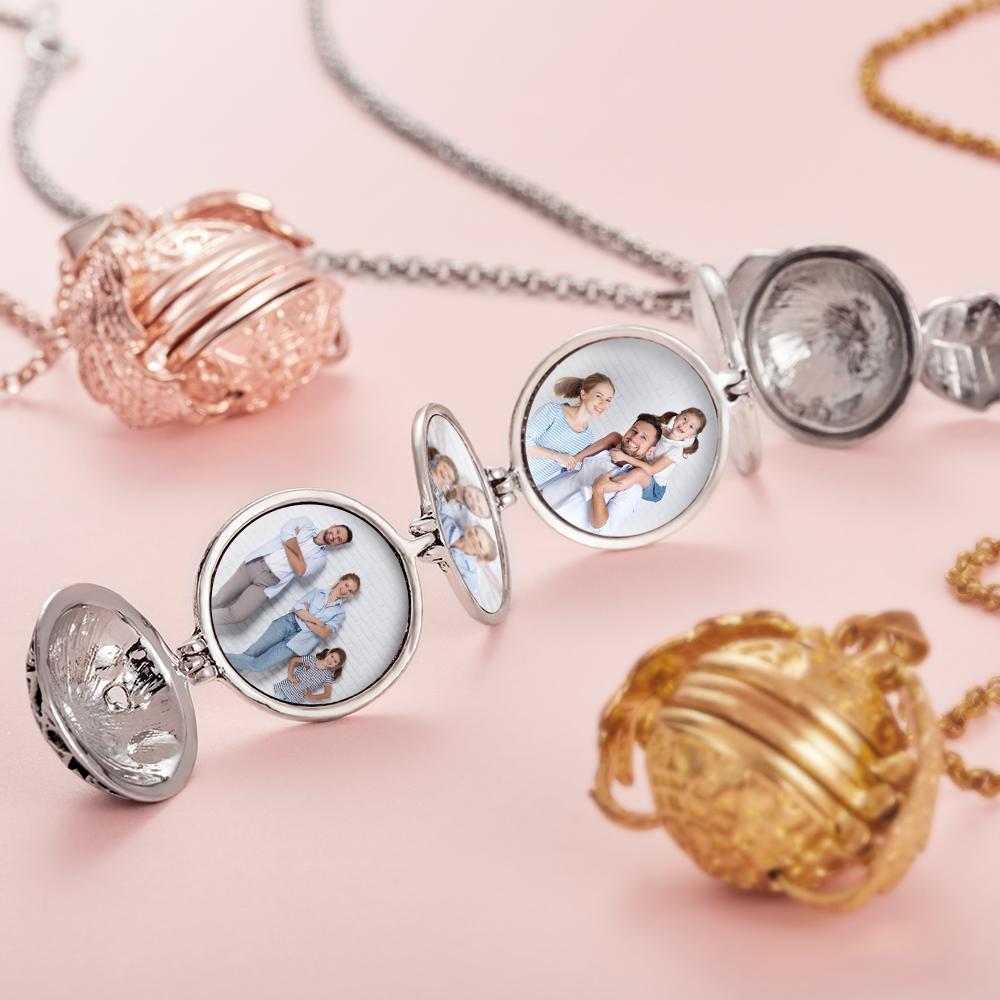 Personalised Angel Wings Expanding Photo Ball Locket Necklace