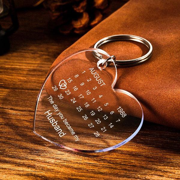 Personalised Calendar Keychain The Day You Became My Special One Keyring