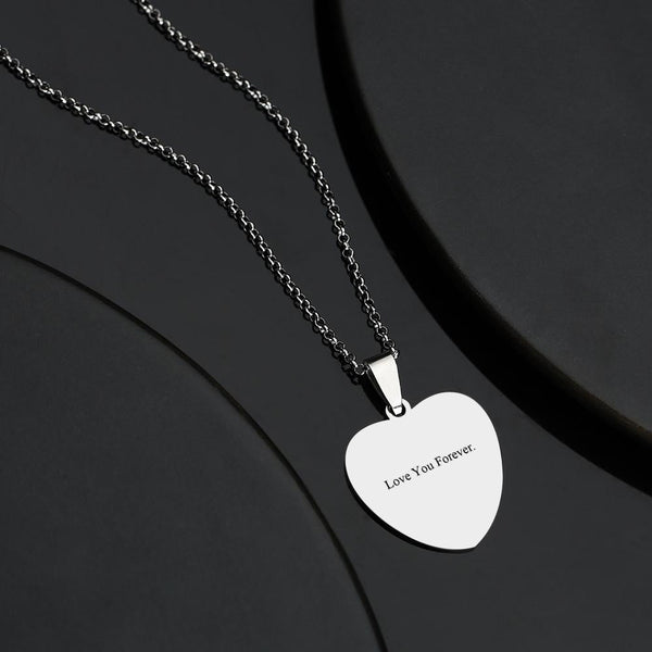 Custom Photo Engraved Necklace Heart Tag Gifts for Couple