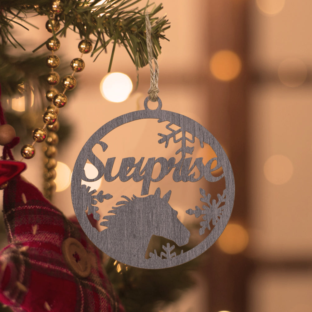 Customised Christmas Tree Ornament Hanging Decoration with Horse