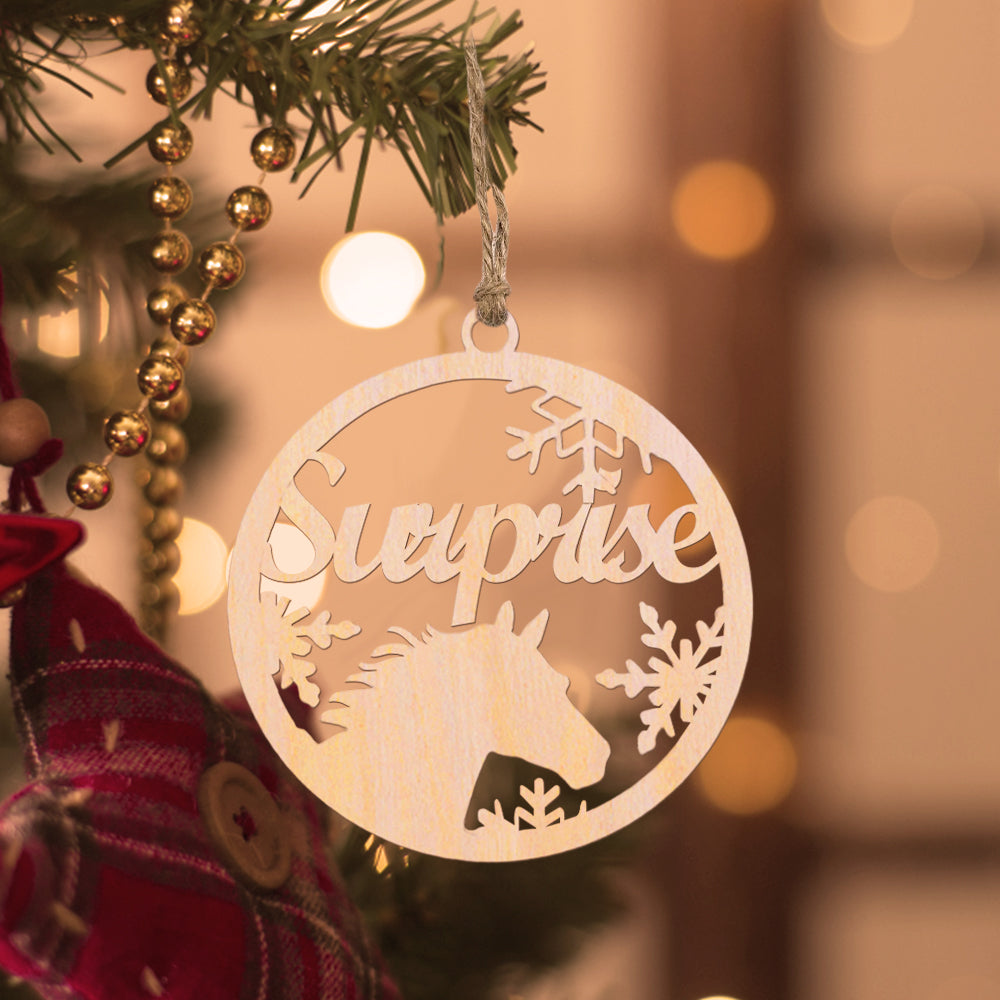 Customised Christmas Tree Ornament Hanging Decoration with Horse
