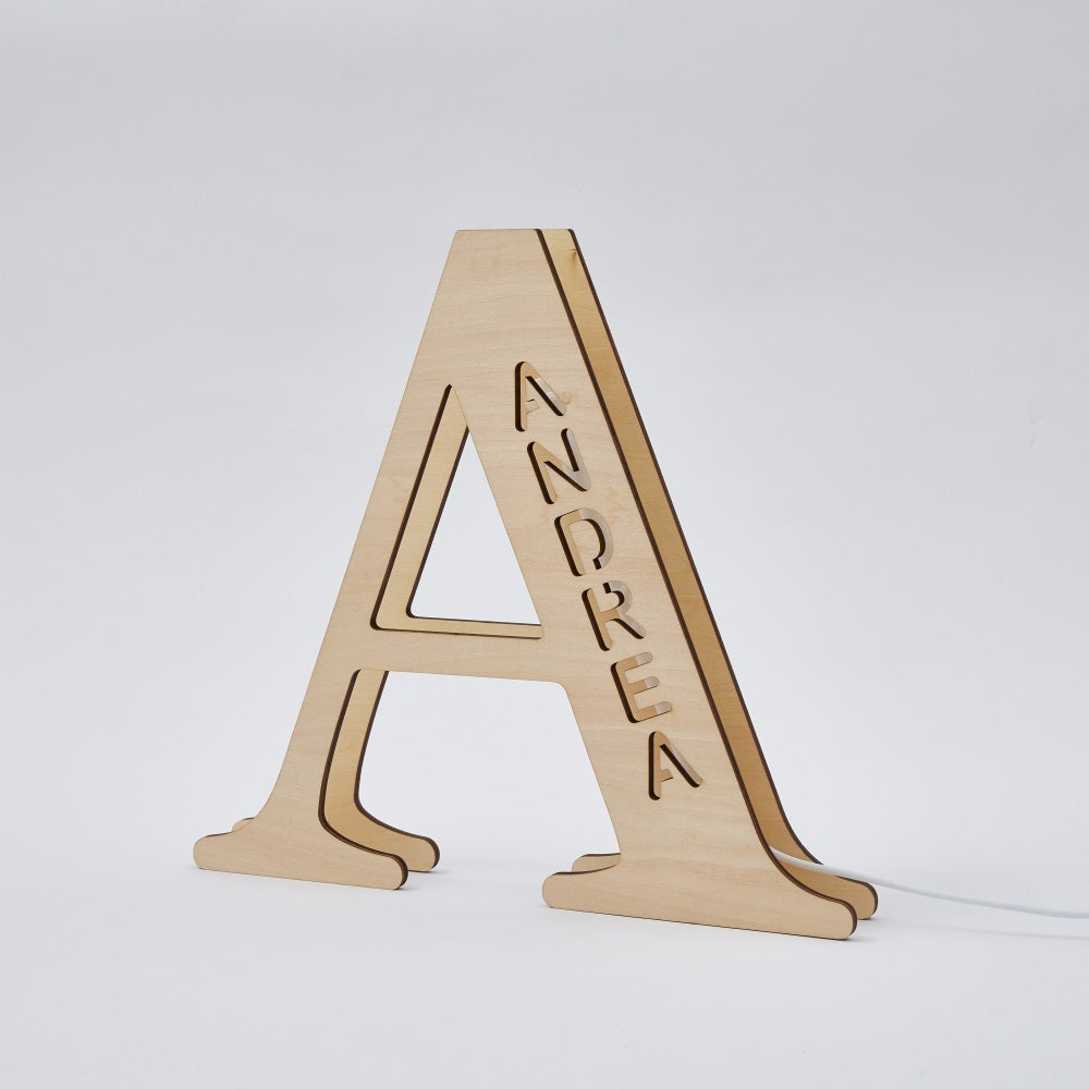 Personalised Name Wooden Letter Night Light 28CM
