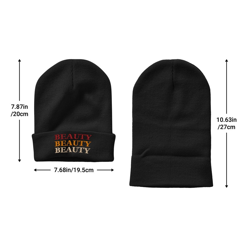 Custom Embroidered Beanie Personalised Winter Hat - 8 Colors