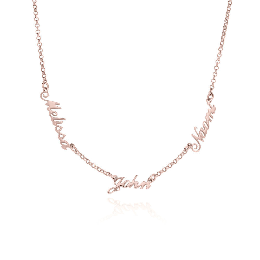 Personalised 2-4 Names Necklace Custom Family Nameplate Necklace