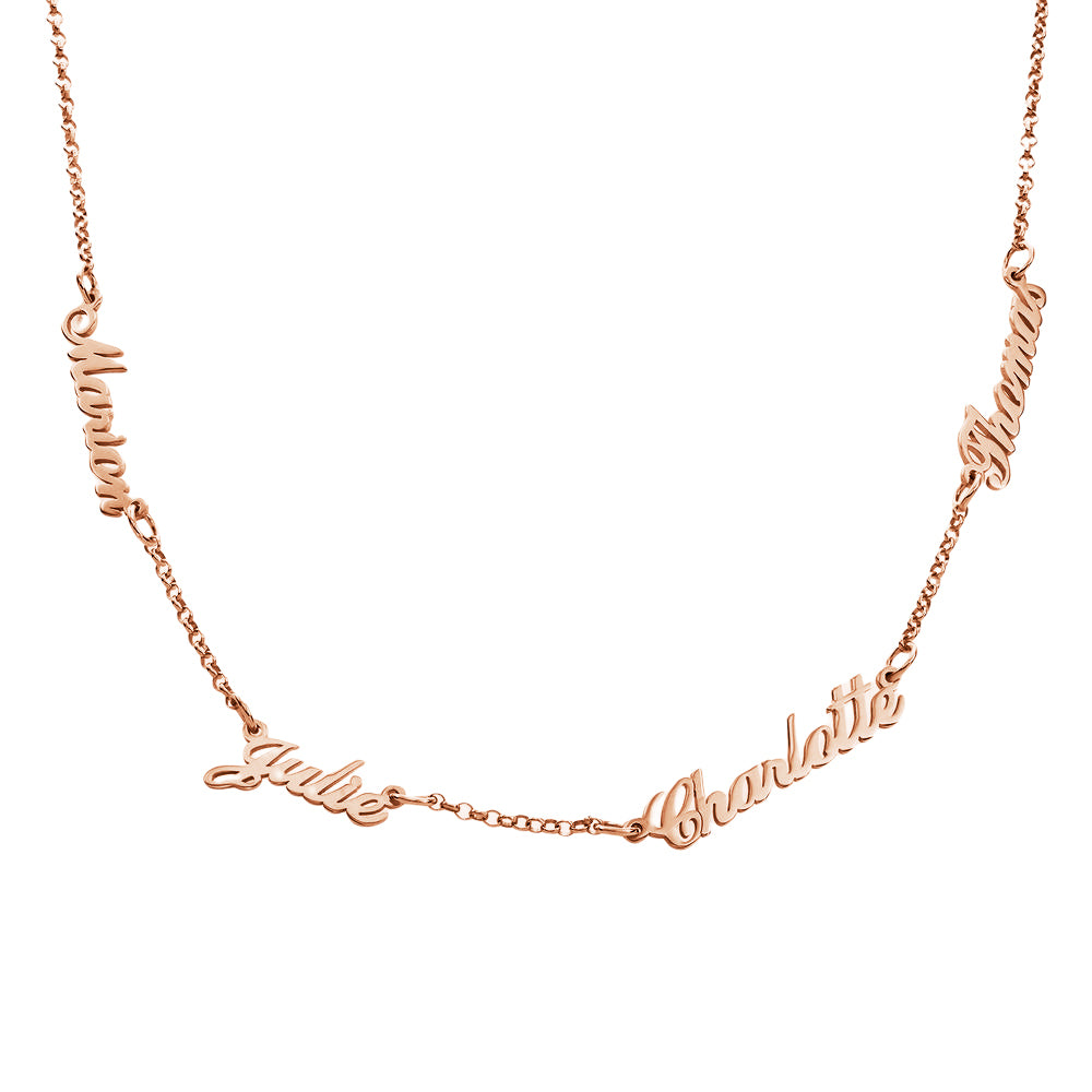 Personalised 2-4 Names Necklace Custom Family Nameplate Necklace