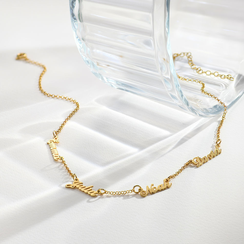 Personalised 2-4 Names Necklace Custom Family Nameplate Necklace
