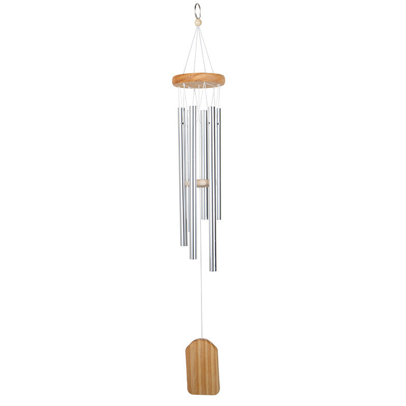 6 Aluminum Tubes Wooden Memorial Wind Chimes