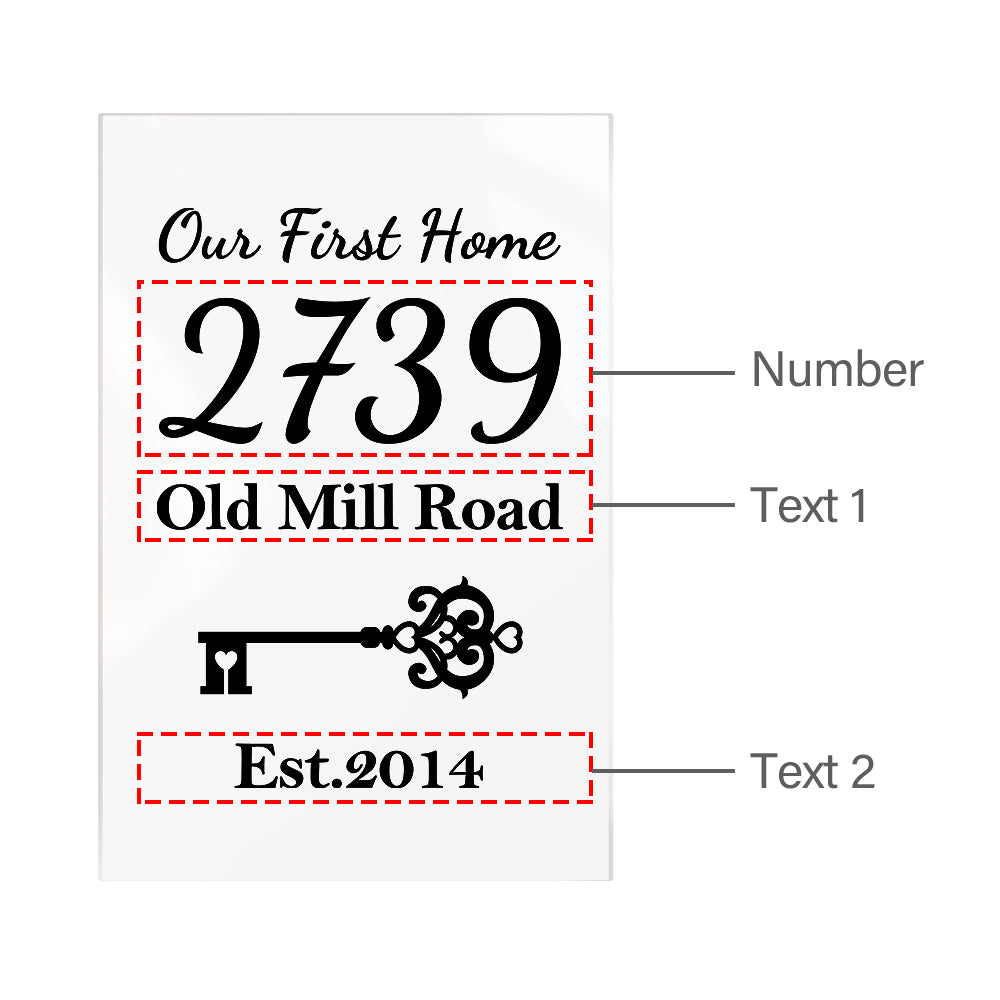 Custom Our First Home Acrylic Plaque Personalised House Number Address Desk Decoration