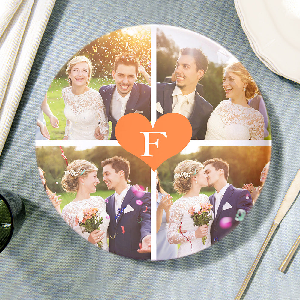 Personalised Alphabet Ceramic Dish Plate Custom Printed Photo Dinner Plate Tableware