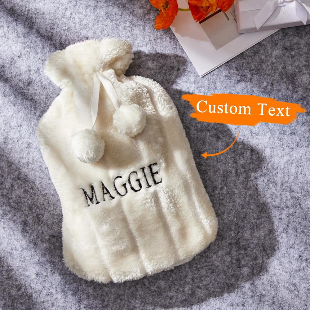 Custom Name Hot Water Bags Winter Hot Water Bottle with Plush Cover
