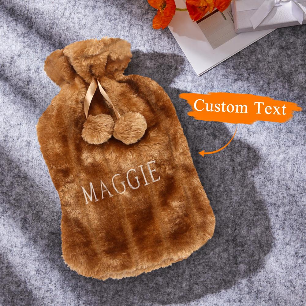 Custom Name Hot Water Bags Winter Hot Water Bottle with Plush Cover