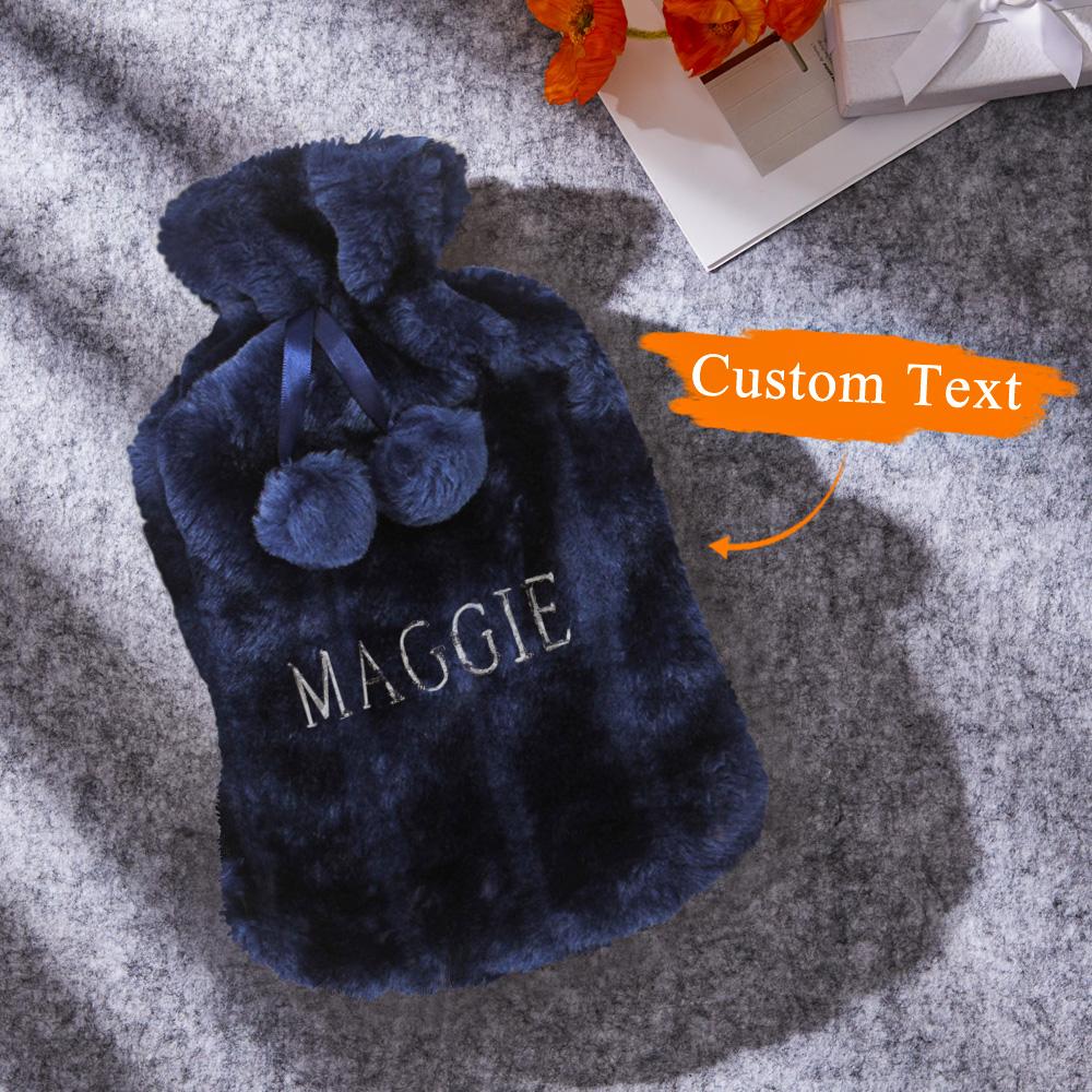 Custom Name Hot Water Bags Winter Hot Water Bottle with Plush Cover