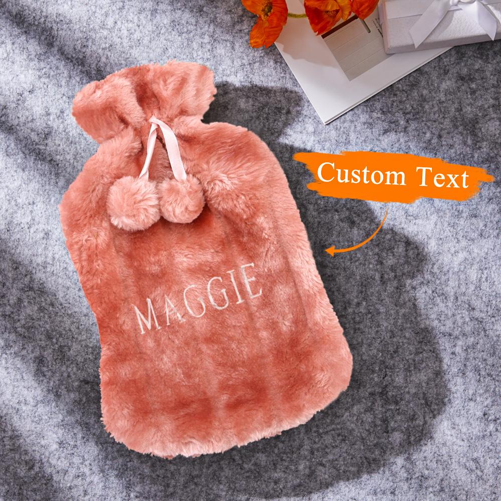 Custom Name Hot Water Bags Winter Hot Water Bottle with Plush Cover