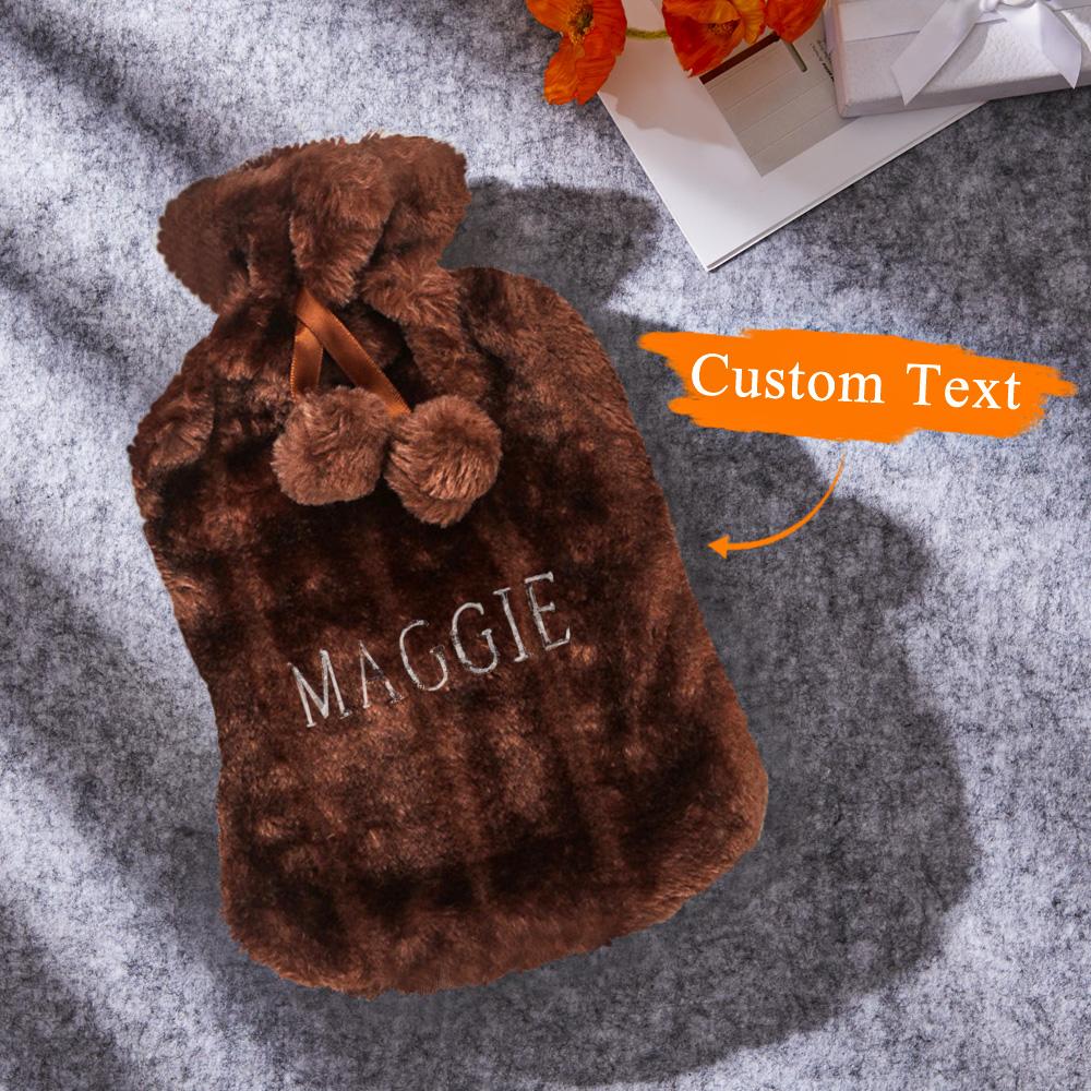 Custom Name Hot Water Bags Winter Hot Water Bottle with Plush Cover