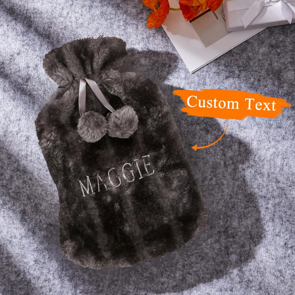 Custom Name Hot Water Bags Winter Hot Water Bottle with Plush Cover