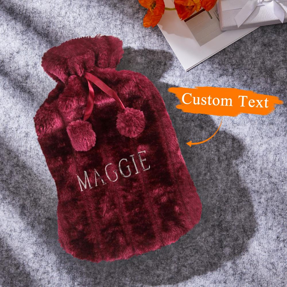 Custom Name Hot Water Bags Winter Hot Water Bottle with Plush Cover