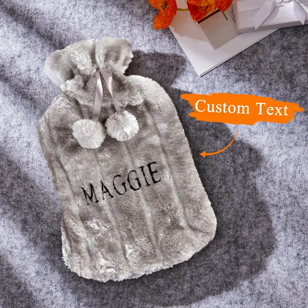 Custom Name Hot Water Bags Winter Hot Water Bottle with Plush Cover