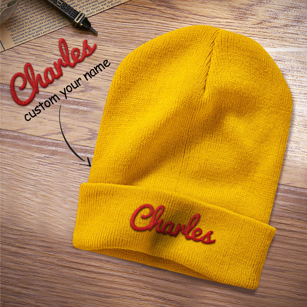 Custom Embroidered Beanie Personalised Winter Hat - 8 Colors