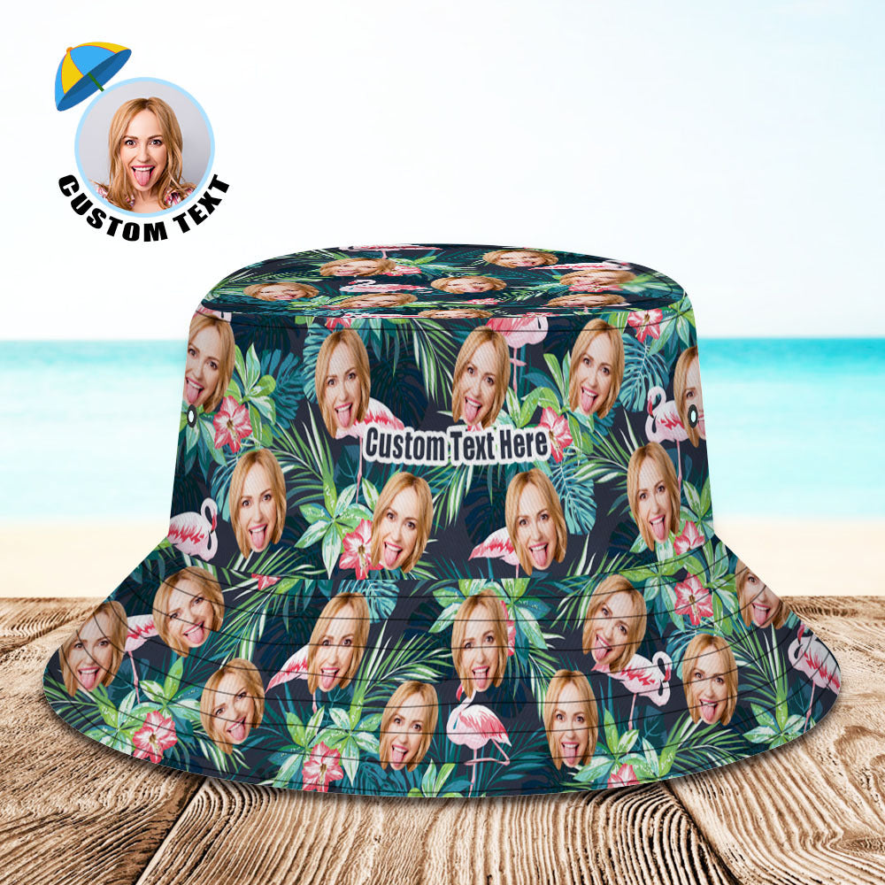 Custom Face Flower Bucket Hat Unisex Outdoor Cap