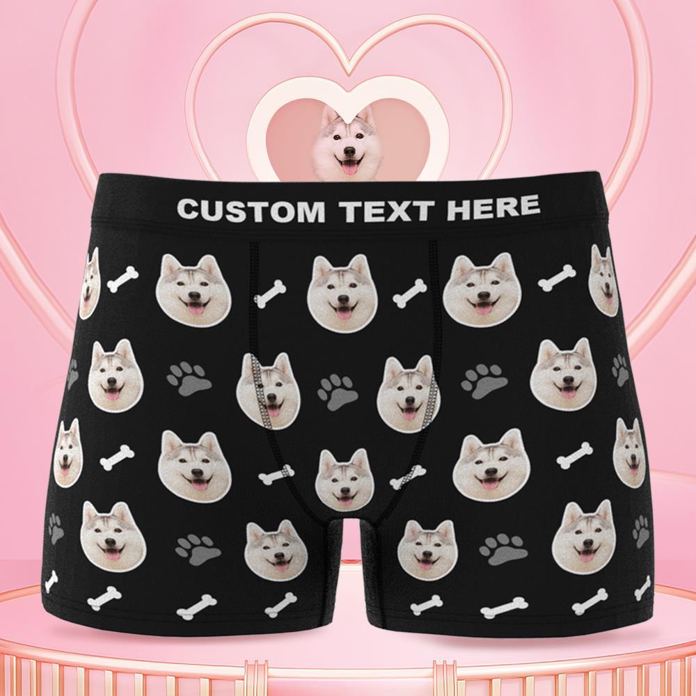 Custom Dog Face Boxers Personalised Men's Underwear with Preview