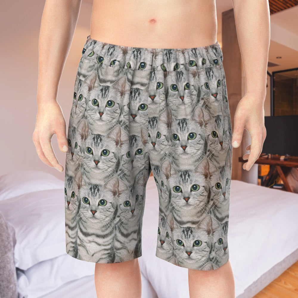 Custom Face Pajamas Men's Short Sleeve Pajamas