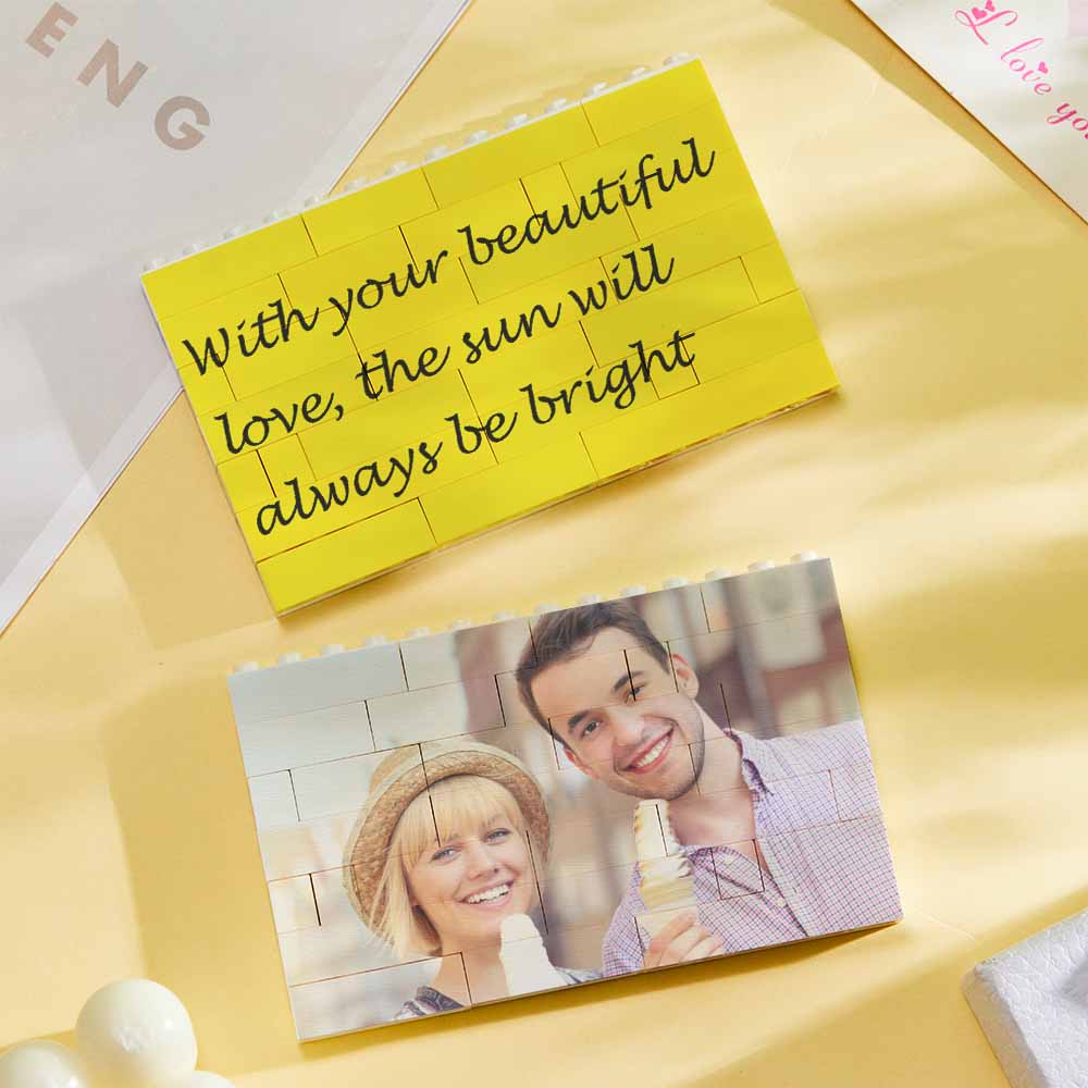 Personalised Building Brick Custom Horizontal Photo Block
