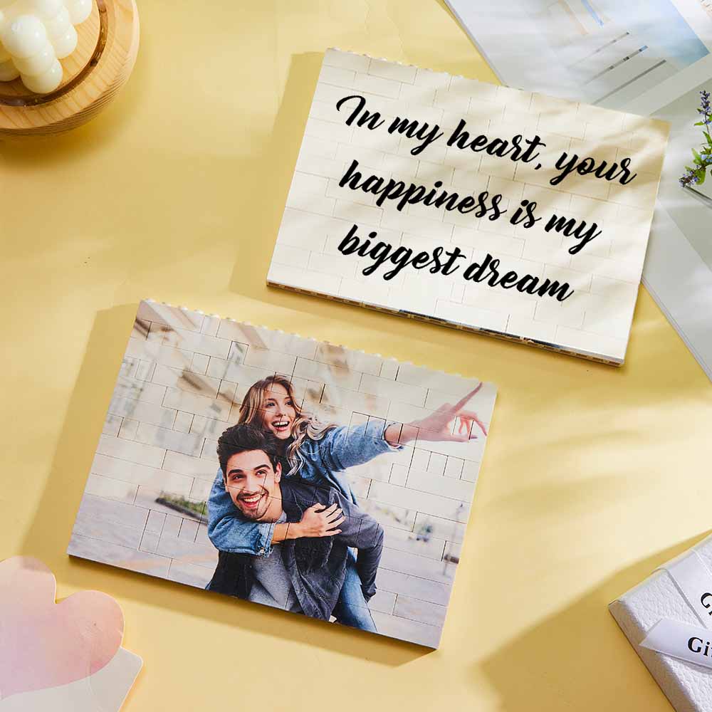 Personalised Building Brick Custom Horizontal Photo Block