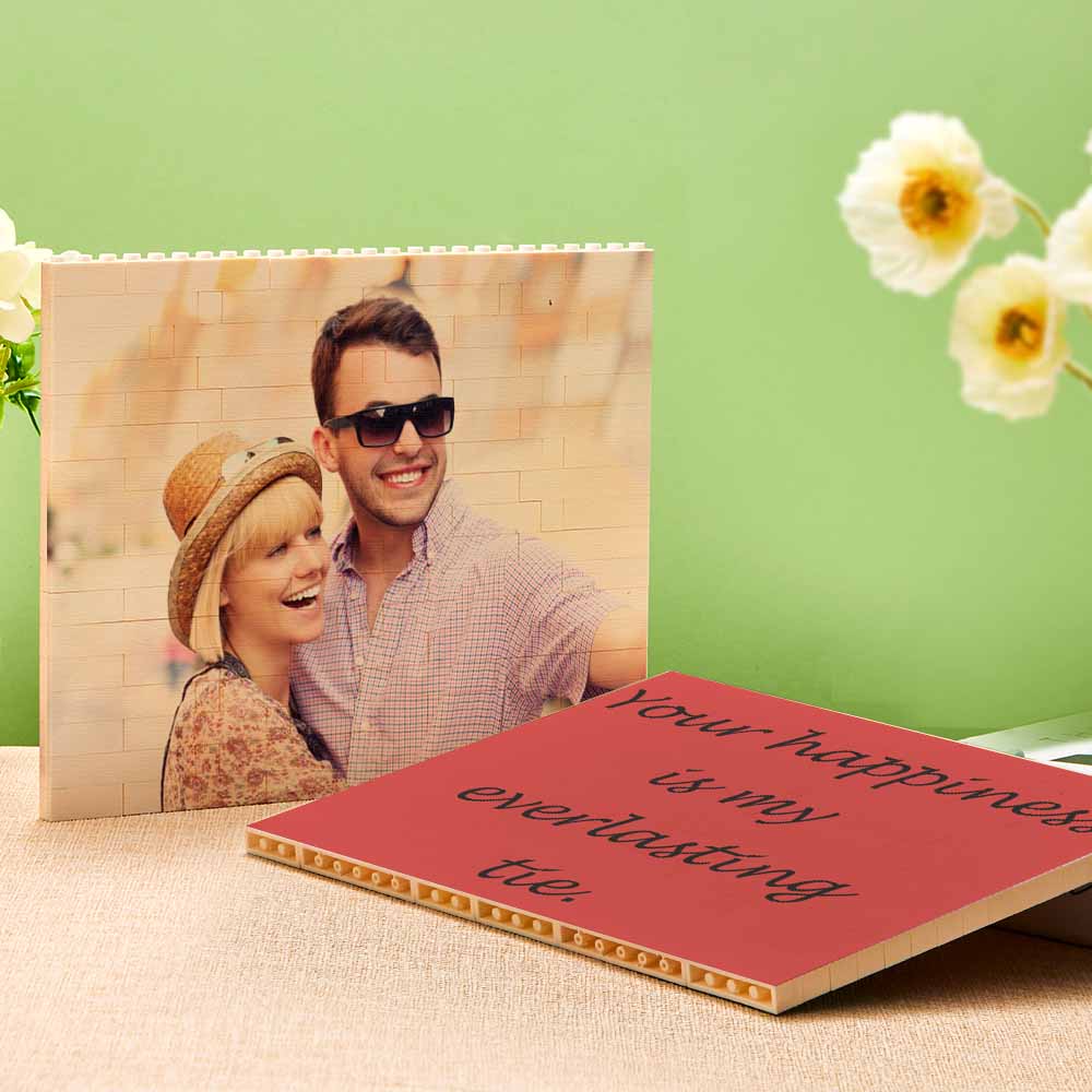 Personalised Building Brick Custom Horizontal Photo Block