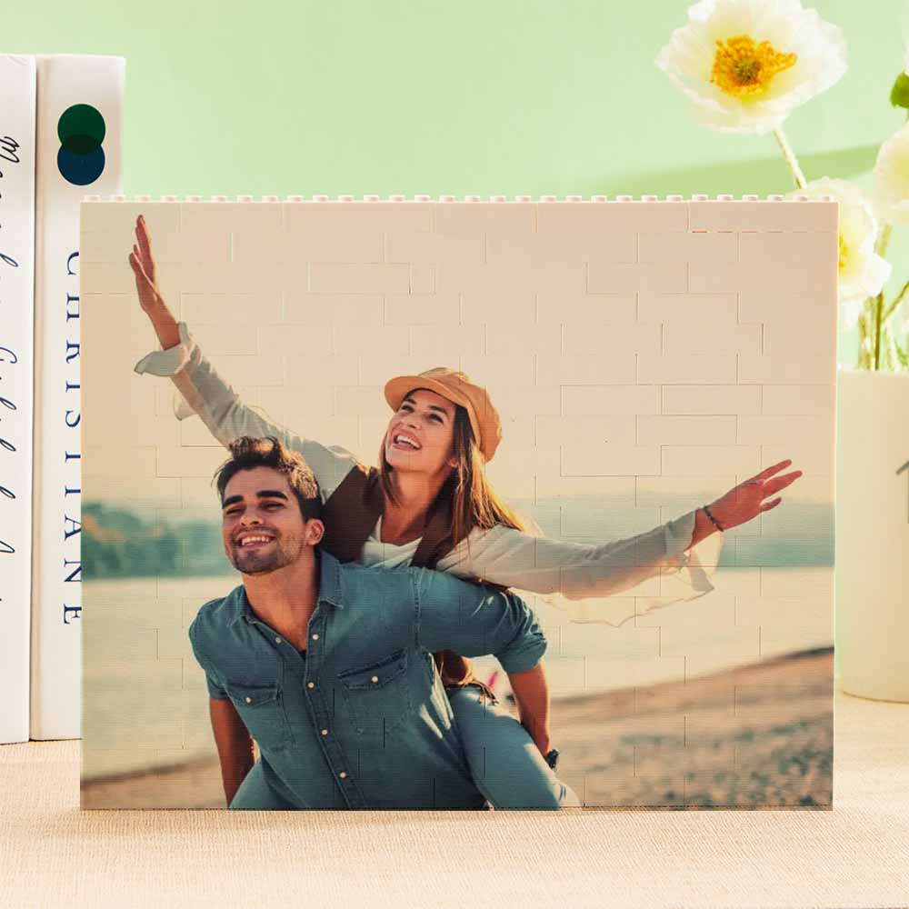 Personalised Building Brick Custom Horizontal Photo Block