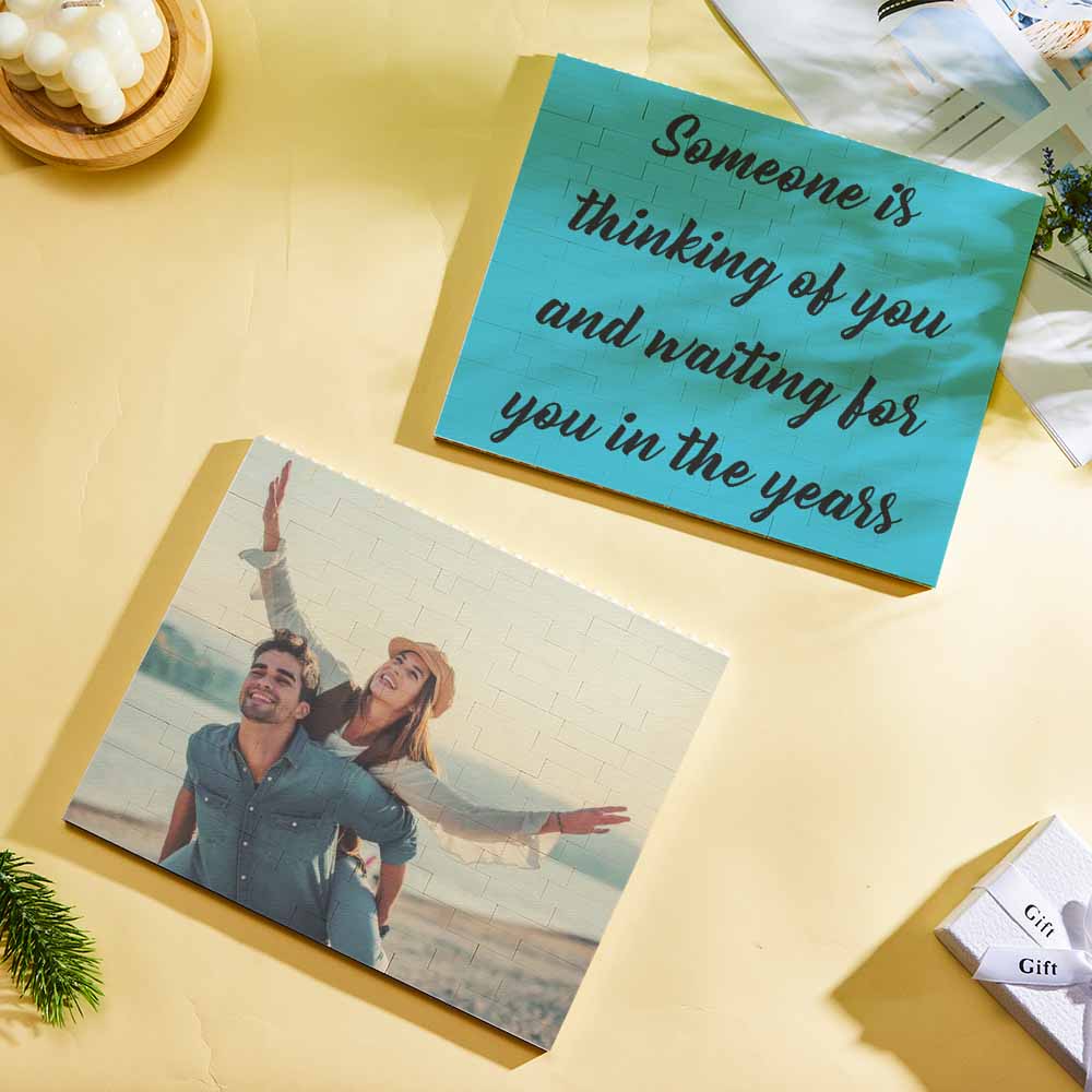 Personalised Building Brick Custom Horizontal Photo Block